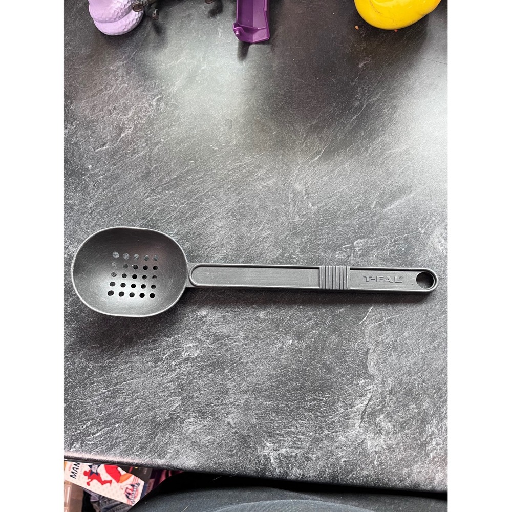 T-fal Black Plastic Slotted Spoon Kitchen Utensil Cooking Serving Gadget‎